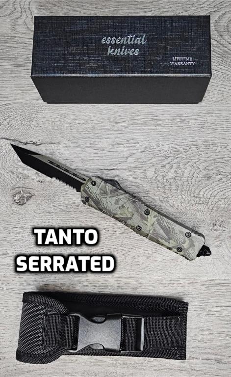 ESSENTIAL KNIVES "THE ESSENTIAL 9" CAMO Out The Front Knife 4 BLADE TYPES