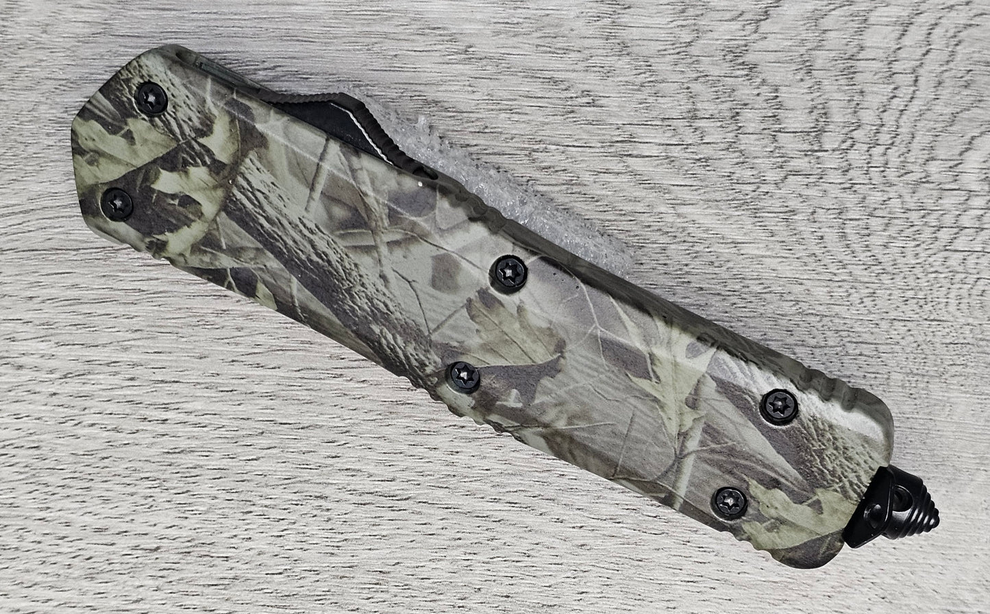 ESSENTIAL KNIVES "THE ESSENTIAL 9"CAMO  Out The Front Knife TANTO SERRATED Blade