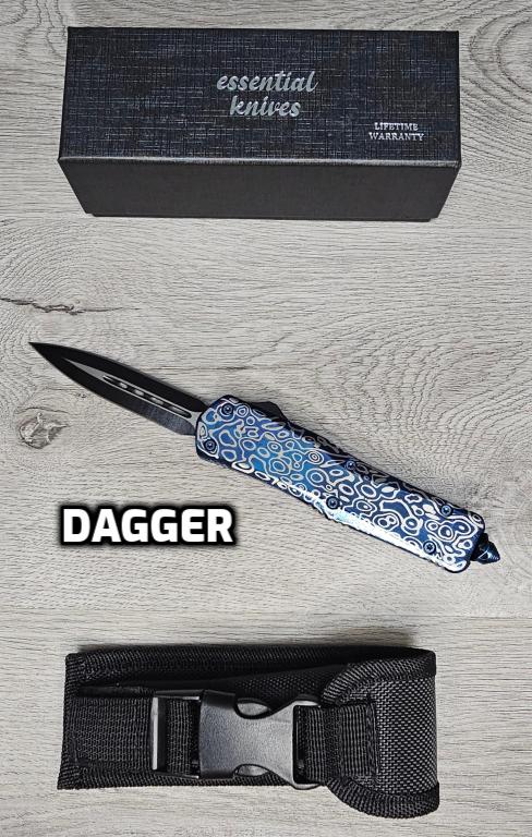 ESSENTIAL KNIVES "THE ESSENTIAL 9" COBALT Out The Front Knife 4 BLADE TYPES