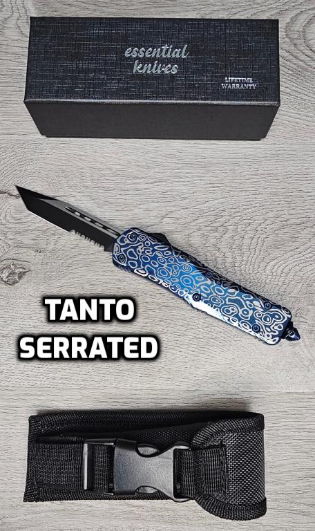 ESSENTIAL KNIVES "THE ESSENTIAL 9" COBALT Out The Front Knife 4 BLADE TYPES