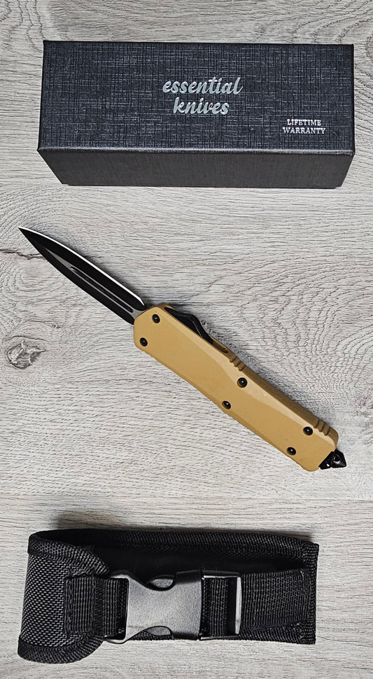 ESSENTIAL KNIVES "THE ESSENTIAL 9" COYOTE Out The Front Knife DAGGER Blade