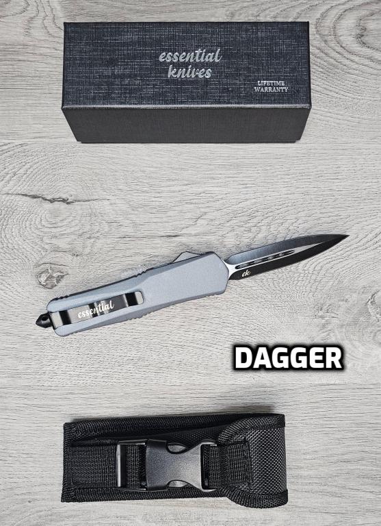 ESSENTIAL KNIVES "THE ESSENTIAL 9" GRANITE Out The Front Knife 4 BLADE TYPES