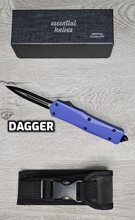 ESSENTIAL KNIVES "THE ESSENTIAL 9" PURPLE Out The Front Knife 3 BLADE TYPES