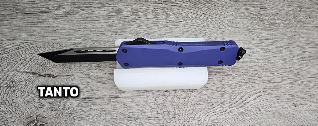 ESSENTIAL KNIVES "THE ESSENTIAL 9" PURPLE Out The Front Knife 3 BLADE TYPES