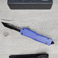 ESSENTIAL KNIVES "THE ESSENTIAL 9" PURPLE Out The Front Knife Tanto SERRATED Blade