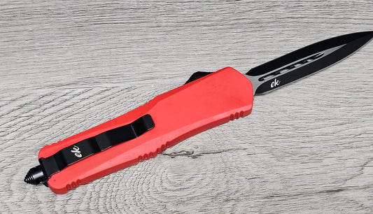 ESSENTIAL KNIVES "THE ESSENTIAL 9"RED  Out The Front Knife DAGGER Blade
