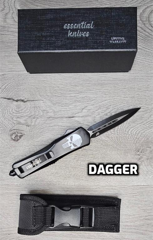 ESSENTIAL KNIVES "THE ESSENTIAL 9" SKULL Out The Front Knife 4 BLADE TYPES