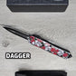 ESSENTIAL KNIVES "THE ESSENTIAL 9" SKULLS & ROSES Out The Front Knife 3 BLADE TYPES
