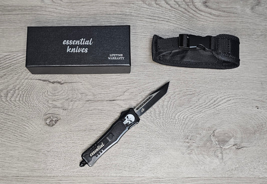 ESSENTIAL KNIVES "THE ESSENTIAL 7" SKULL Out The Front Knife TANTO Blade