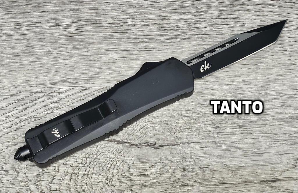 ESSENTIAL KNIVES "THE ESSENTIAL 9" BLACK Out The Front Knife 3 BLADE TYPES