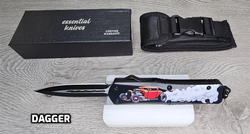 ESSENTIAL KNIVES "THE ESSENTIAL 9" BURNOUT Out The Front Knife 3 BLADE TYPES