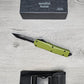 ESSENTIAL KNIVES "THE ESSENTIAL 9" OD GREEN Out The Front Knife TANTO SERRATED Blade