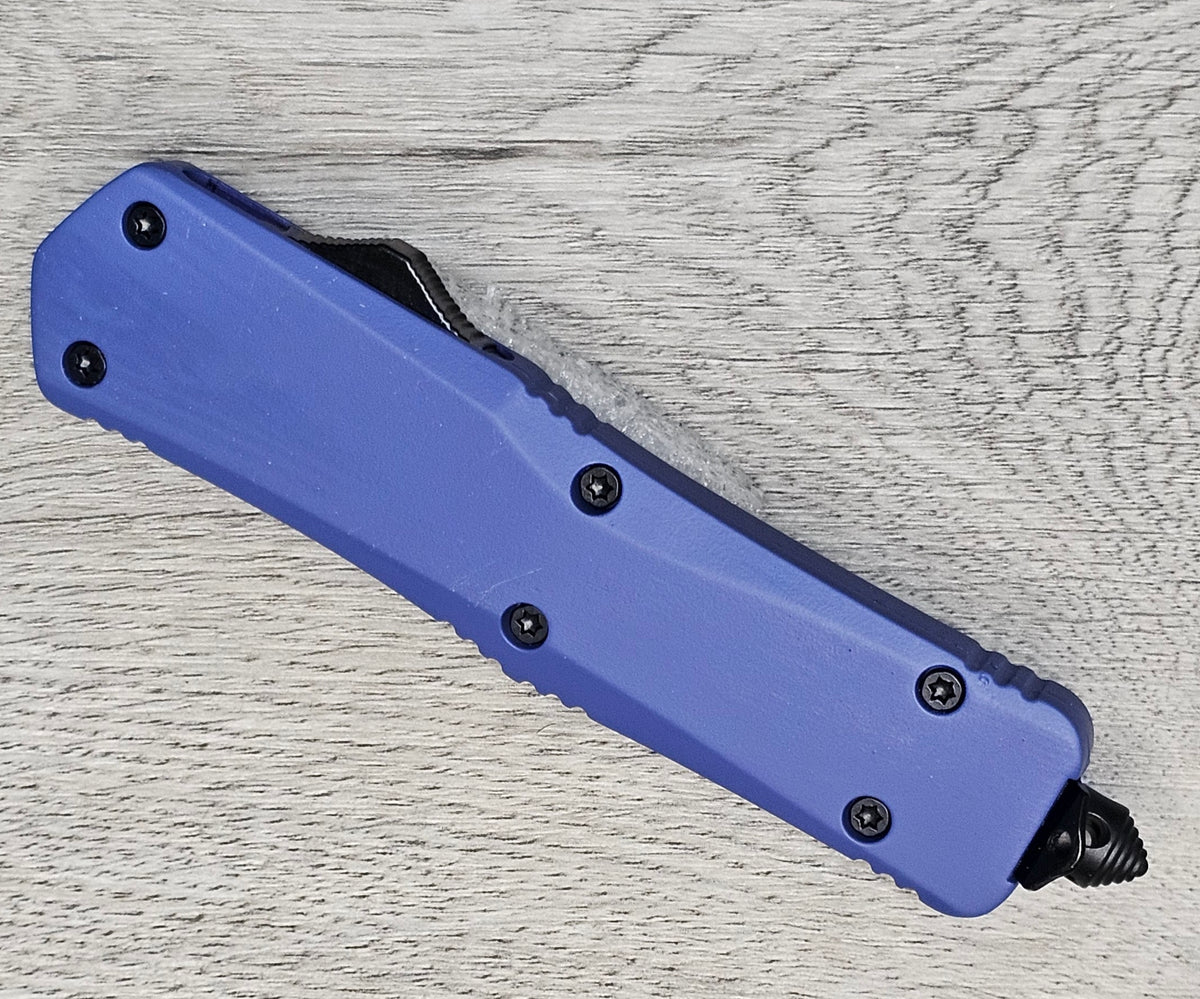 ESSENTIAL KNIVES "THE ESSENTIAL 9" PURPLE Out The Front Knife 3 BLADE TYPES