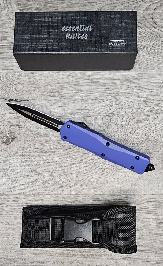 ESSENTIAL KNIVES "THE ESSENTIAL 9" PURPLE Out The Front Knife DAGGER Blade
