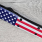 ESSENTIAL KNIVES "THE ESSENTIAL 9" STARS & STRIPES Out The Front Knife Tanto SERRATED Blade