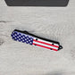 ESSENTIAL KNIVES "THE ESSENTIAL 9" STARS & STRIPES Out The Front Knife Tanto SERRATED Blade