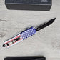 ESSENTIAL KNIVES "THE ESSENTIAL 9" STARS & STRIPES Out The Front Knife DROP POINT Blade
