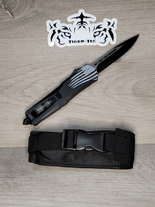 Tiger Tec Warrior "Flag" Out The Front Knife Drop Point Blade