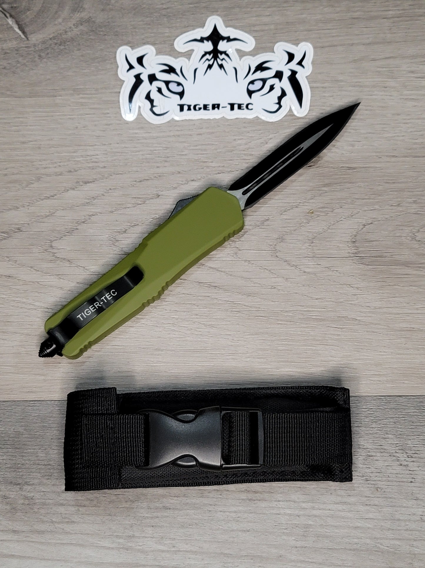 Tiger Tec Warrior OD Green Out The Front Knife Dagger Blade