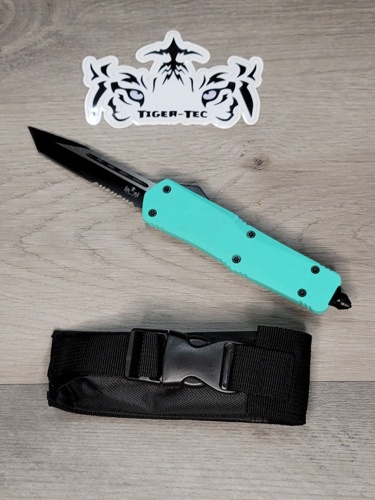 Tiger Tec Warrior Tiffany Blue Out The Front Knife Tanto Blade