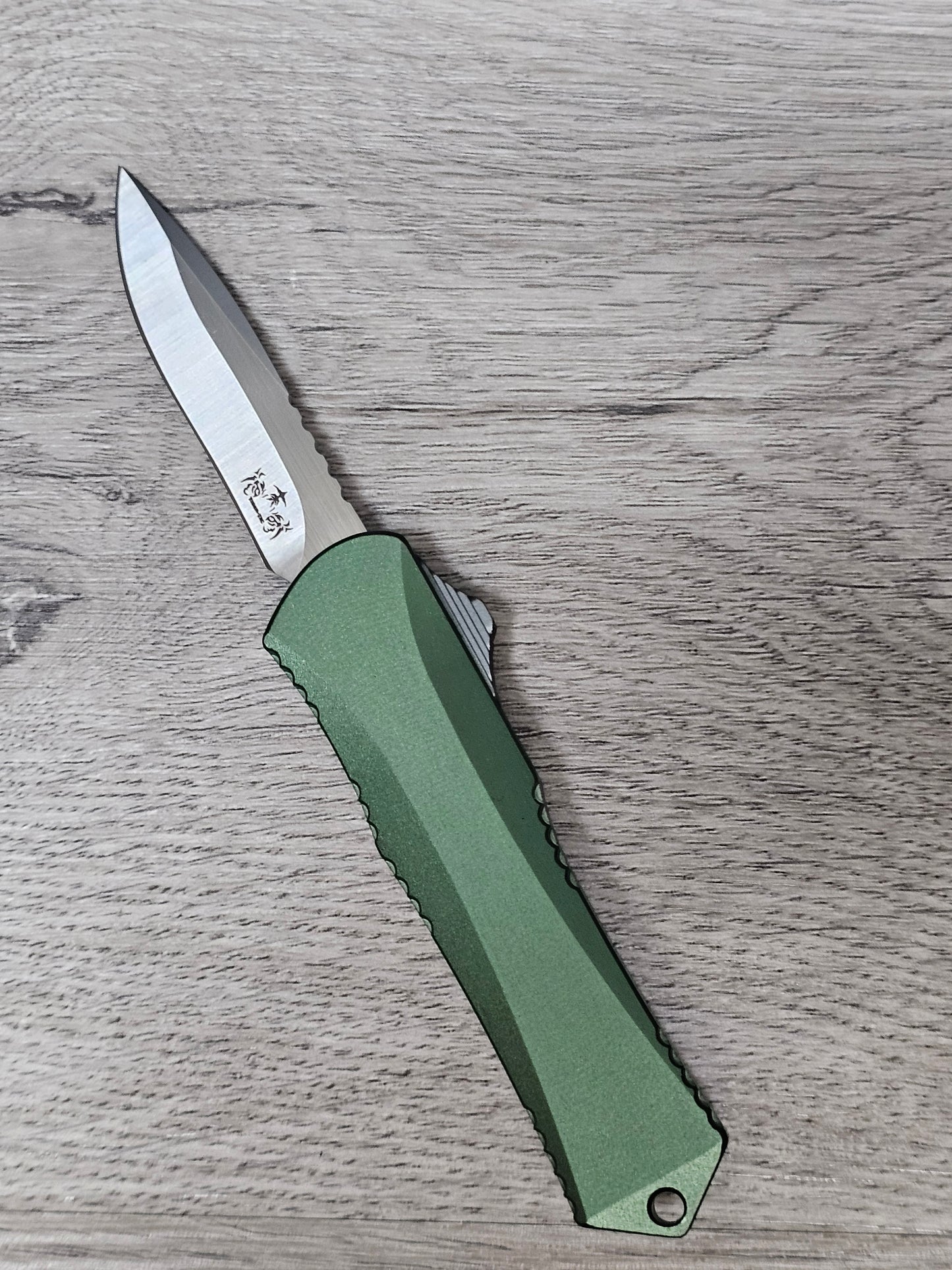 Tiger Tec X3  OD Green  Out The Front Knife Drop Point Blade