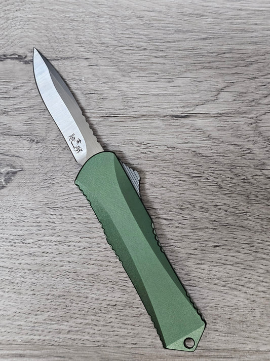 Tiger Tec X3  OD Green  Out The Front Knife Drop Point Blade