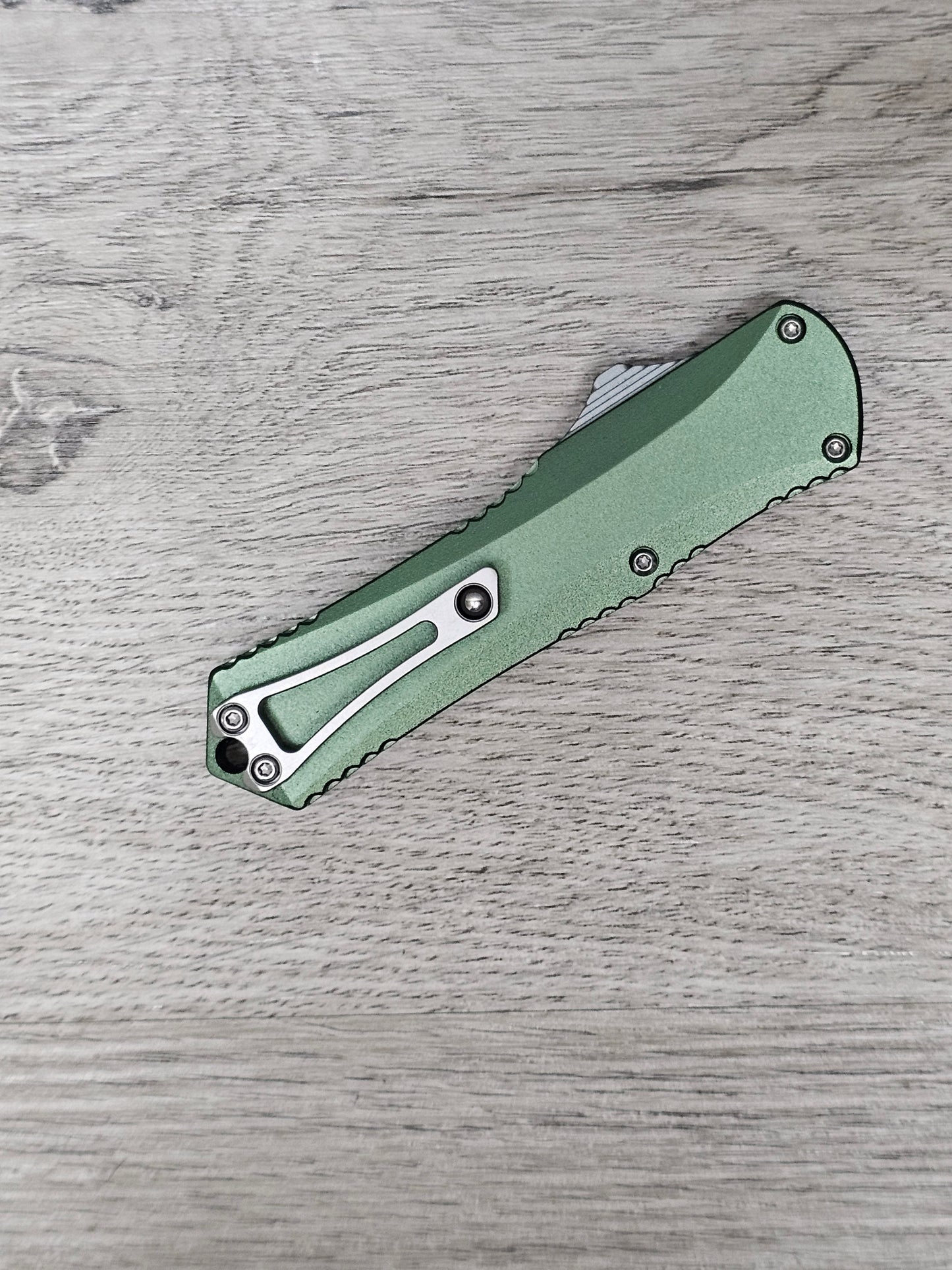 Tiger Tec X3  OD Green  Out The Front Knife Drop Point Blade