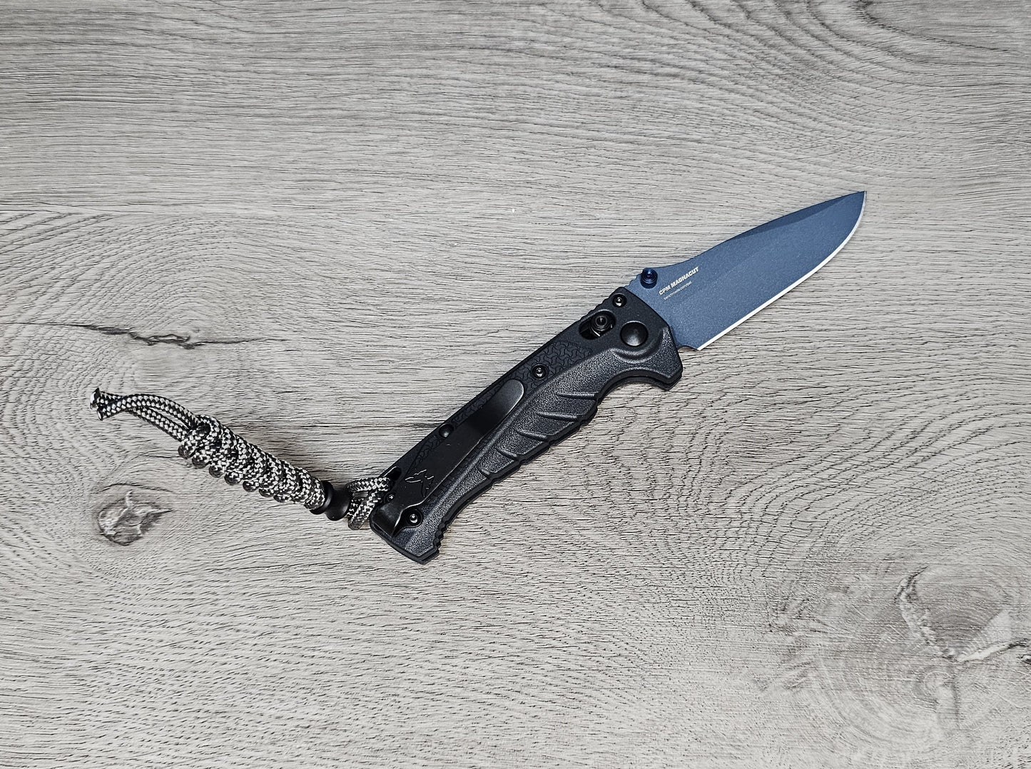 B-USA 18065BT-01  M*NI ADIRA WATER SERIES TEMPEST GRAY FOLDING KNIFE MADE on a BENCH in Oregon