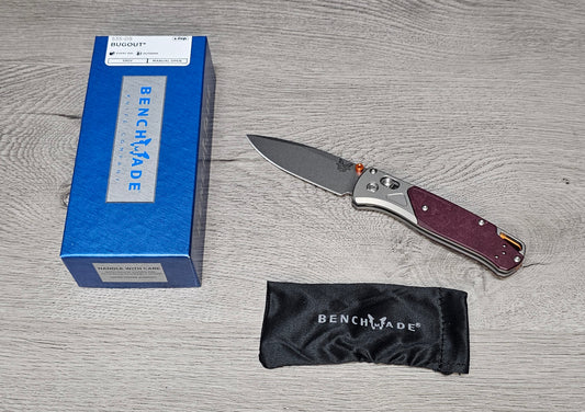 B-USA 535-09 BUGO*T Grey/Redstone Aluminum & Richlite MADE on a BENCH in Oregon