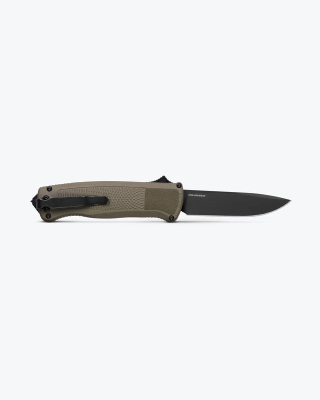 BENCHMADE SHOOTOUT RANGER GREEN GRIVORYDROP POINT  OUT THE FRONT KNIFE #5371 BK-01