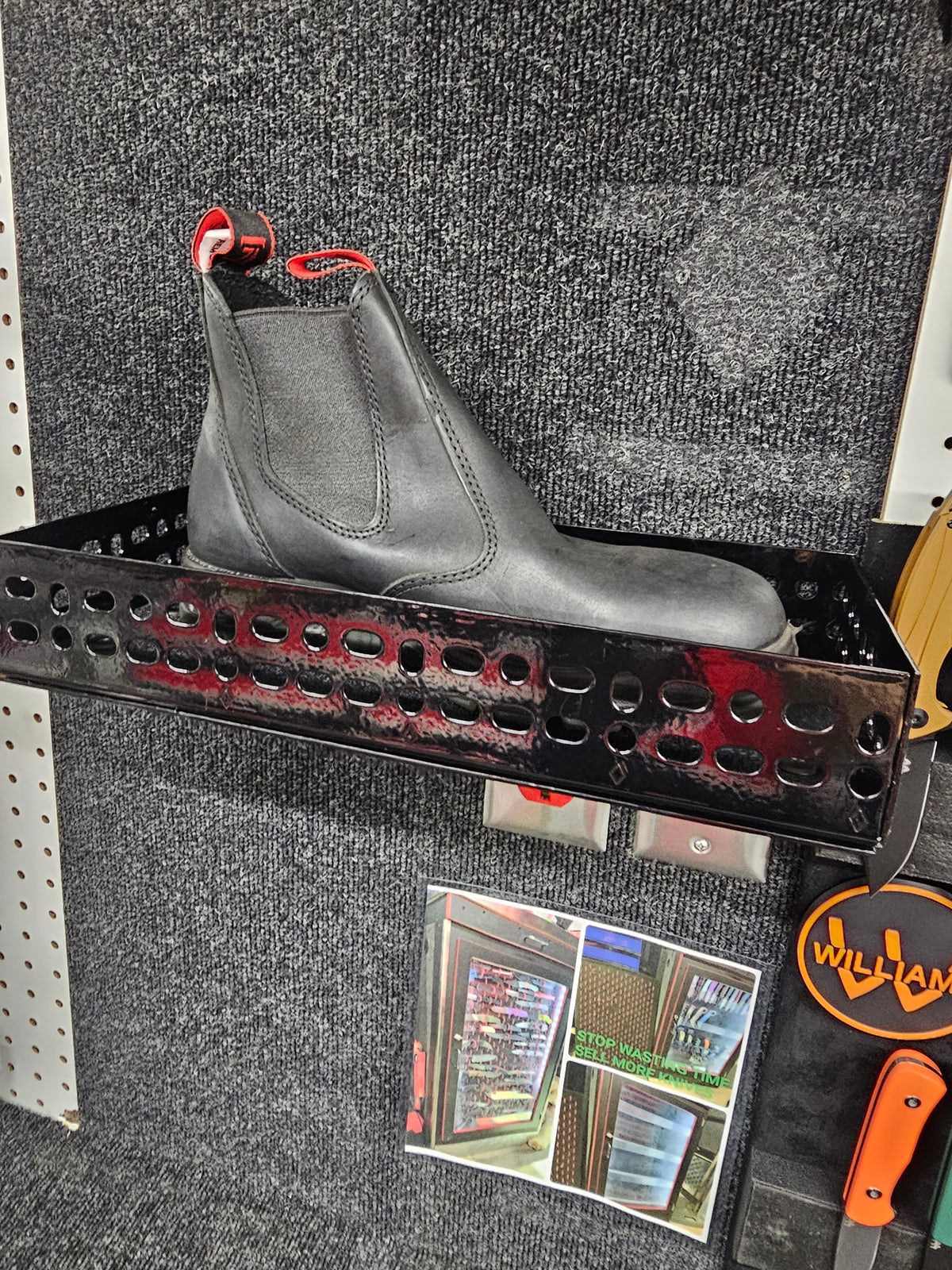 WORK BOOT Display TRAY ONLY SCREW TO WALL
