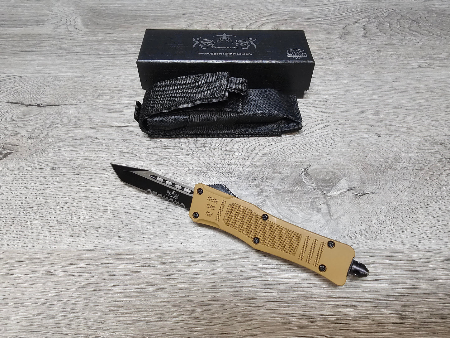 Tiger Tec Defender Coyote Out The Front Knife Tanto Blade