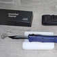 ESSENTIAL KNIVES "THE ESSENTIAL 7" BLUE Out The Front Knife TANTO SERRATED Blade