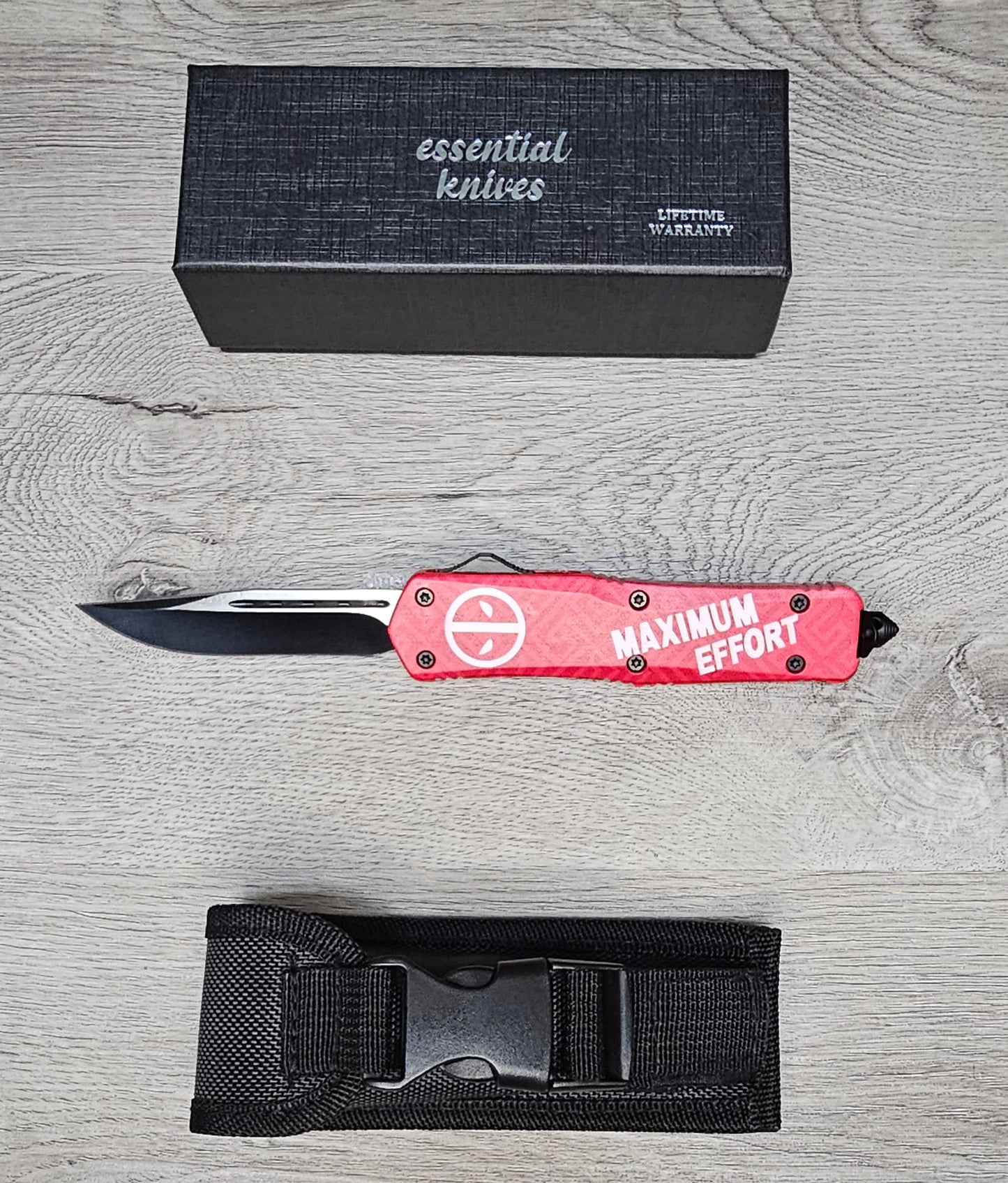 ESSENTIAL KNIVES "THE ESSENTIAL 9" MAXIMUM EFFORT  Out The Front Knife DROP POINT   Blade