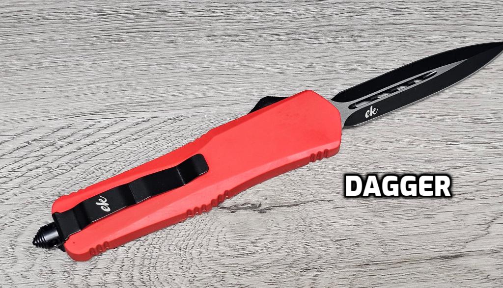 ESSENTIAL KNIVES "THE ESSENTIAL 9" RED Out The Front Knife 3 BLADE TYPES