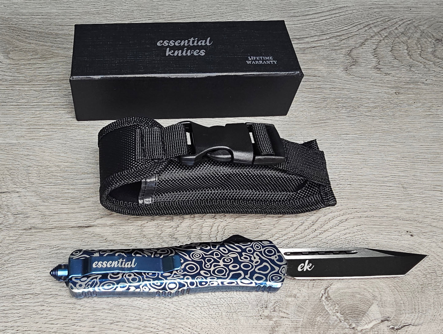 ESSENTIAL KNIVES "THE ESSENTIAL 9" COBALT  Out The Front Knife TANTO Blade