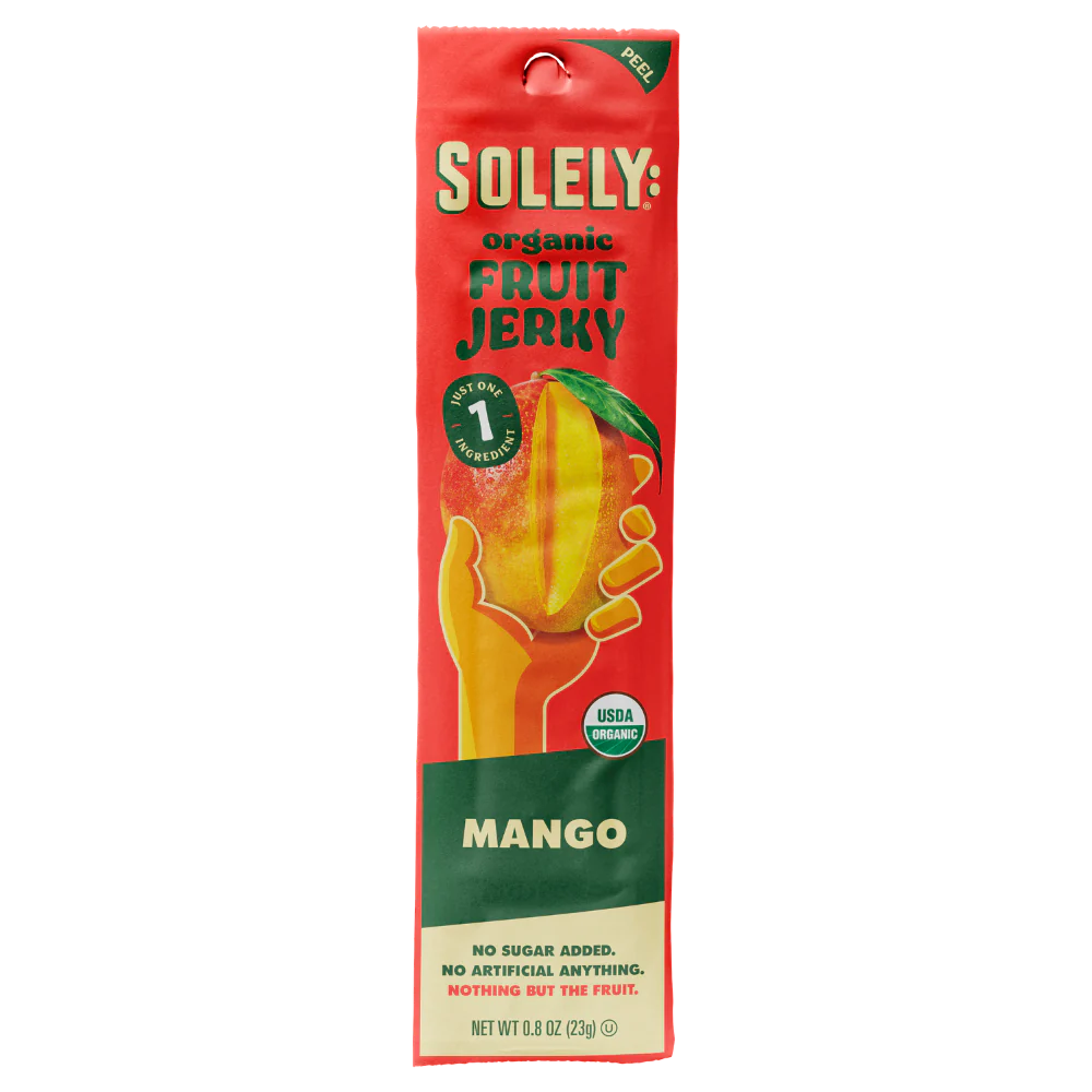 Solely Organic Mango Fruit Jerky Strip 0.8oz (12ct)