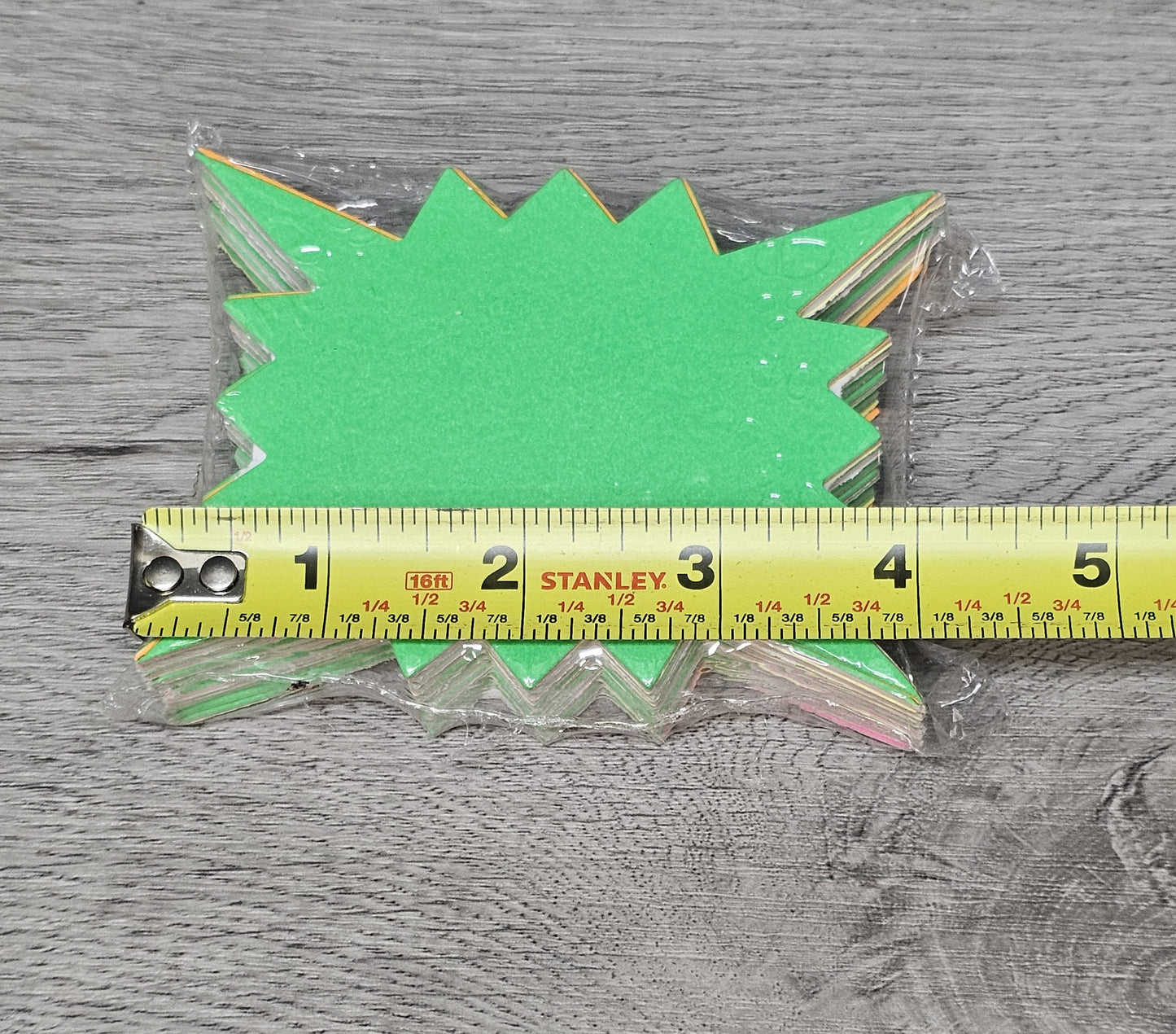 3" x4"   BURST SIGN 100 PIECES assorted YELLOW, ORANGE, GREEN, PINK