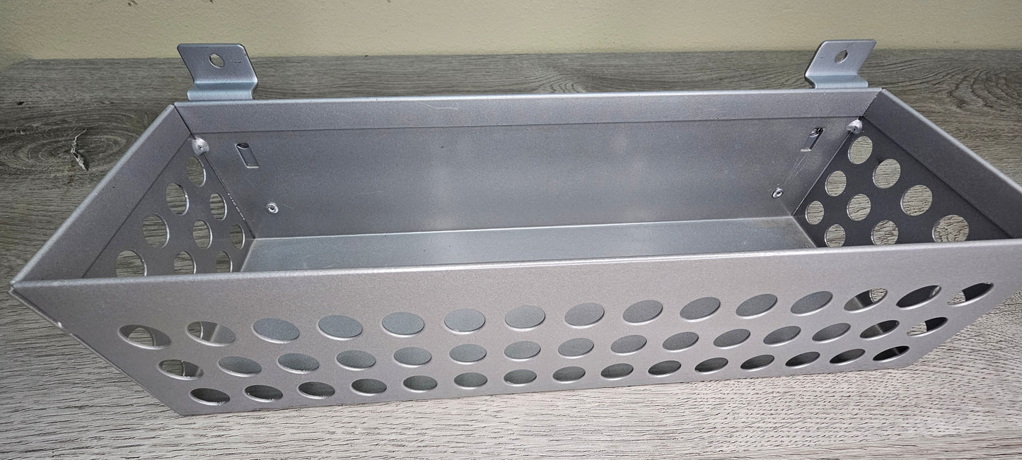 PERFORATED STEEL DISPLAY BIN FOR SLATWALL inside dimensions 11 & 3/4"W x 3 3/4"D