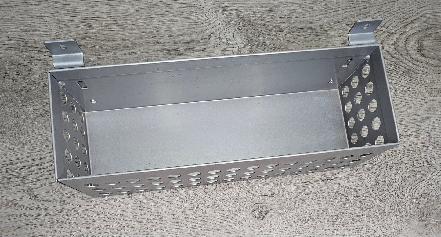PERFORATED STEEL DISPLAY BIN FOR SLATWALL inside dimensions 11 & 3/4"W x 3 3/4"D