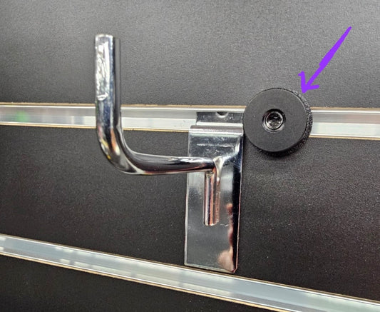 SLATWALL LOCK #SW-SLK (SINGLE PIECE ALSO AVAILABLE IN A 6 PACK)