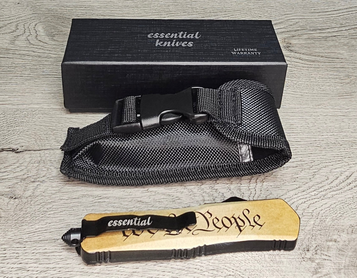 ESSENTIAL KNIVES "THE ESSENTIAL 9"WE THE PEOPLE"  Out The Front Knife DROP POINT Blade