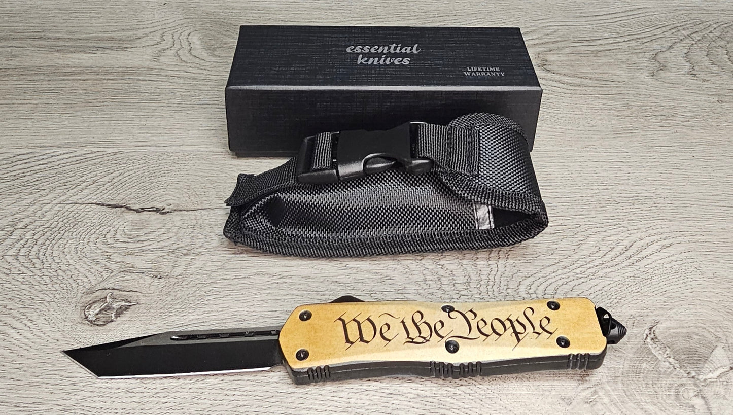 ESSENTIAL KNIVES "THE ESSENTIAL 9" "WE THE PEOPLE"  Out The Front Knife Tanto Blade